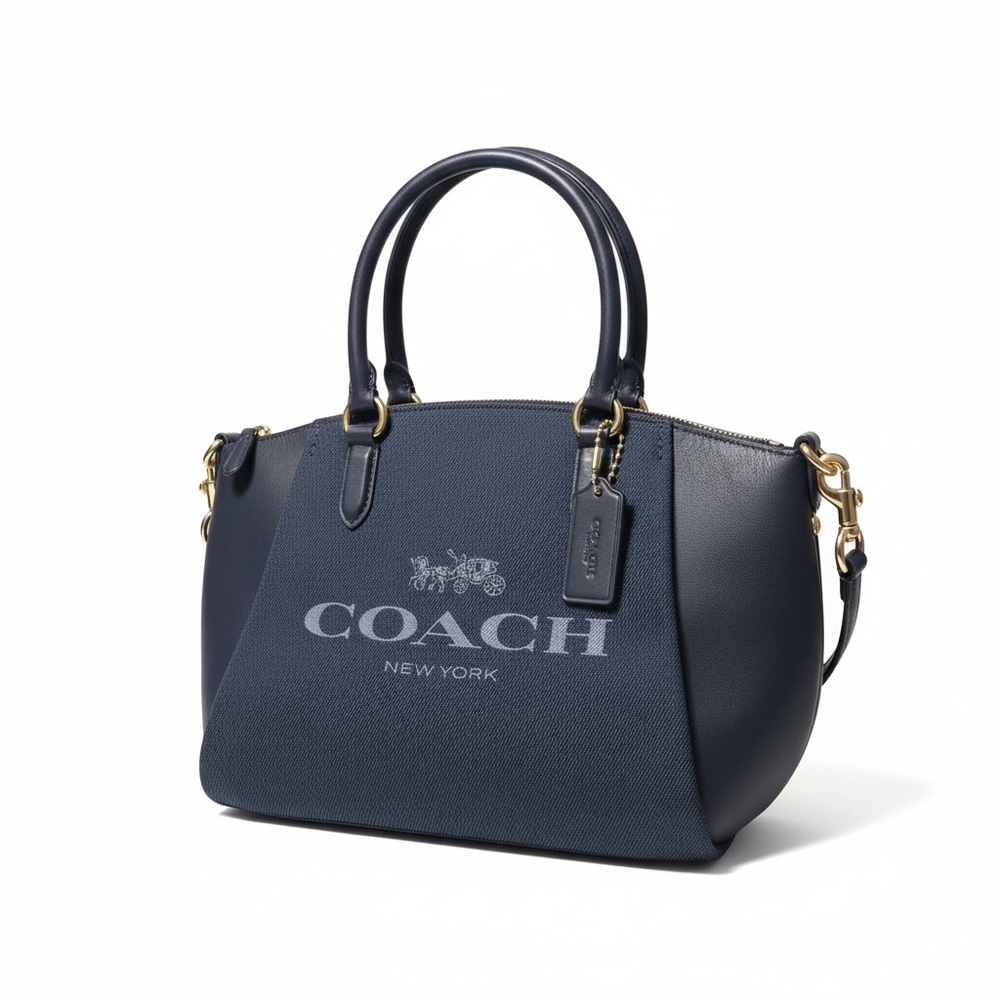 Coach Denim and Leather Elise Satchel - Picture 3 of 9
